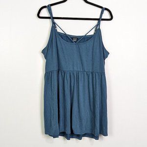 Torrid Teal Strappy Babydoll Tank Size 3X NWT